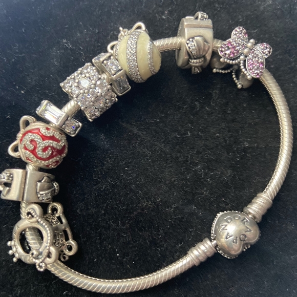 PANDORA Jewelry Polished Crown O Carriage Sterling Silver Charm - Picture 3 of 3